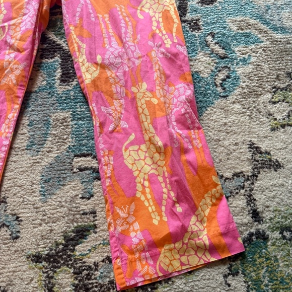 Lilly Pulitzer Pink Giraffic Park Pants – Size 4 - Picture 3 of 7